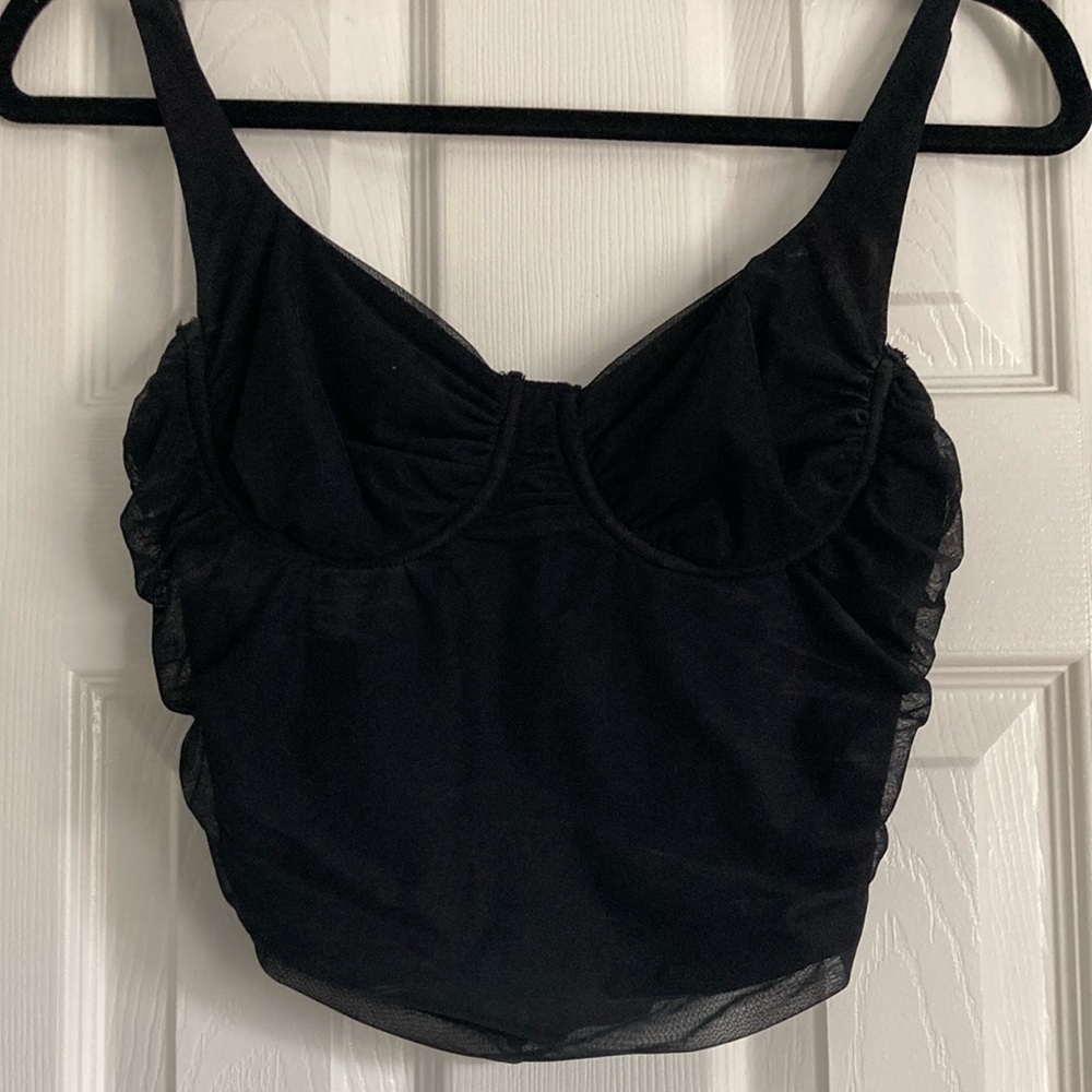 ⚡️3/$10⚡️Black Ruched Corset Tank Top